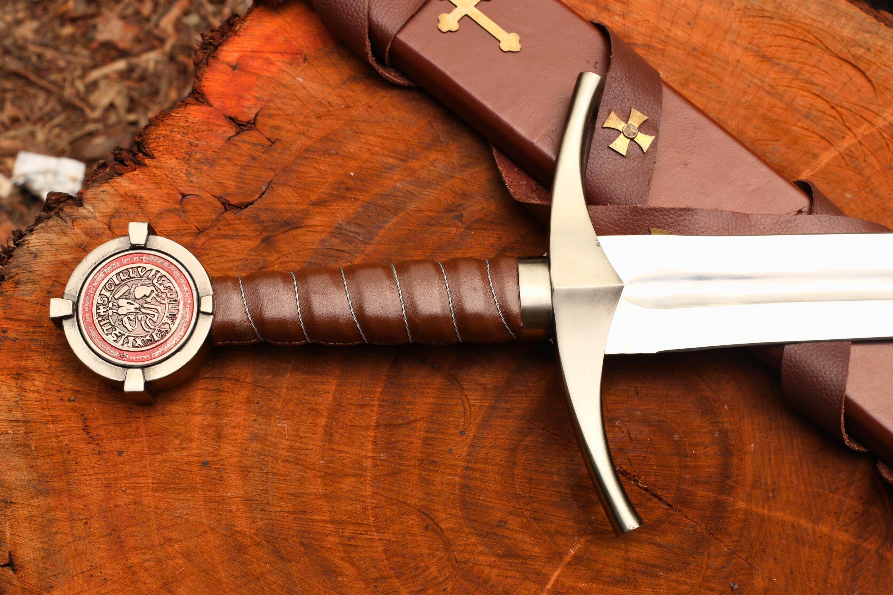 Knights Templar Sword with Scabbard | Handmade Crusader Longsword