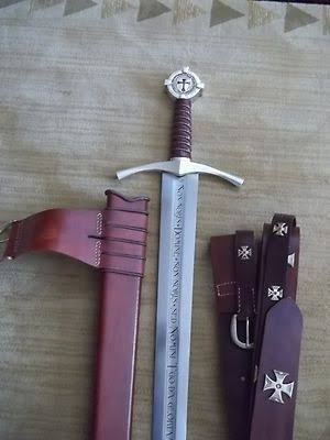 Knights Templar Sword with Scabbard | Handmade Crusader Longsword