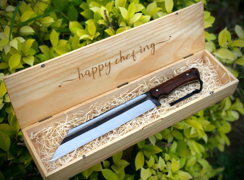 Custom Tanto Seax Knife - Handmade High Carbon Steel Fixed Blade Knife with Horizontal Leather Sheath