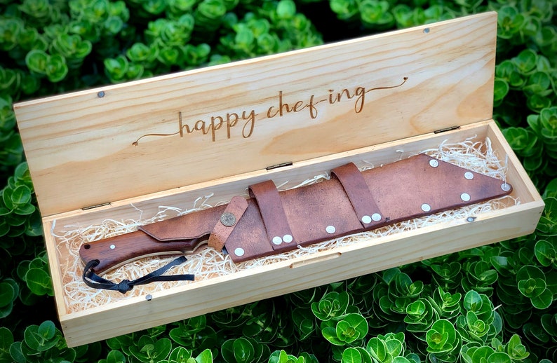 Custom Tanto Seax Knife - Handmade High Carbon Steel Fixed Blade Knife with Horizontal Leather Sheath