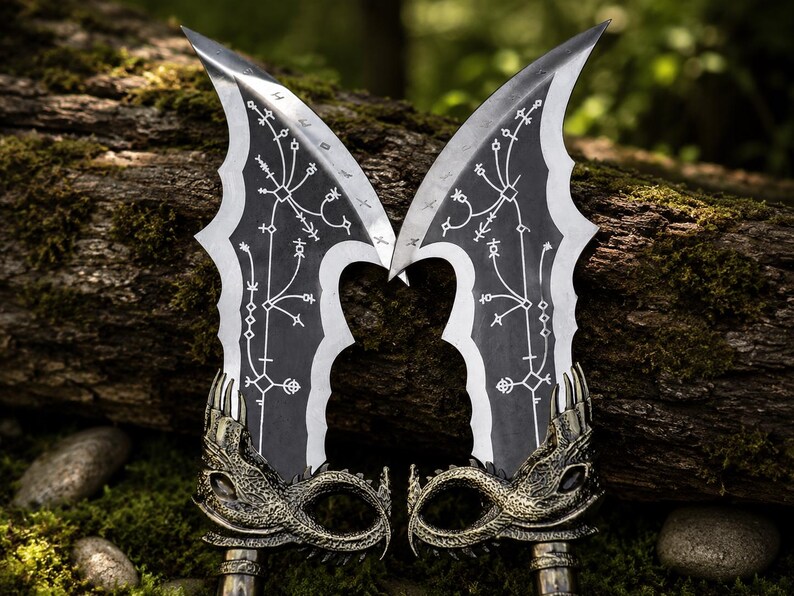 God of War - Kratos Blades of Chaos Wall Mount Display | Handcrafted Gaming Collectible on Wooden Plaque