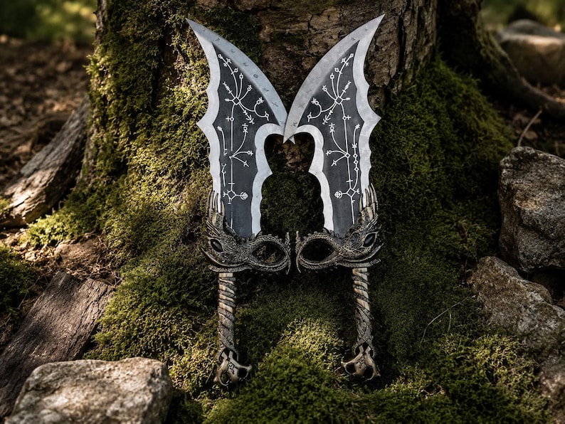 God of War - Kratos Blades of Chaos Wall Mount Display | Handcrafted Gaming Collectible on Wooden Plaque